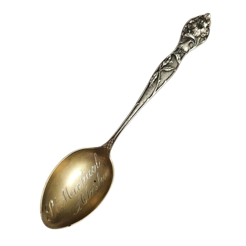 Antique Mechanics Sterling Co Alaska Gold Rush Souvenir Spoon St Michael